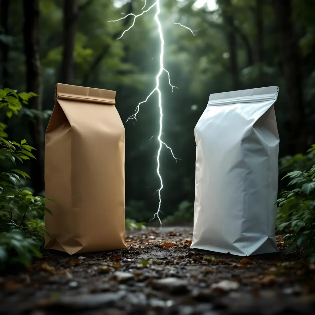 Emballage souple personnalisé : Doypack recyclable plastique Vs doypack kraft