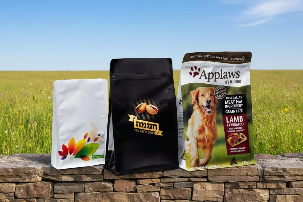 Emballages souples personnalisés sacs flat bottom